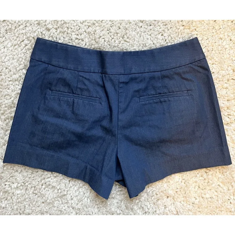 Loft The Riviera Button-Front Slate Blue Shorts Womens Size 2 Cotton Blend - Picture 4 of 4